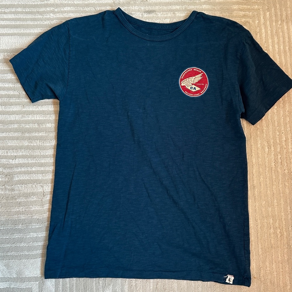 Deep Blue Women's Short Sleeve Tee with Red Logo